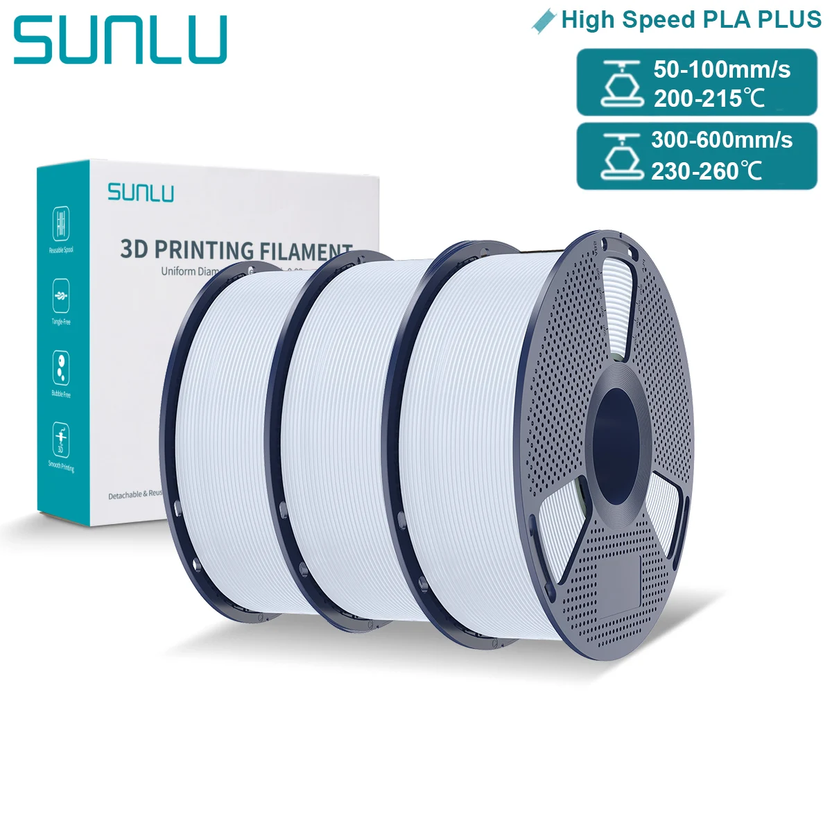 Filament SUNLU PLA Plus High-Speed Biały (WHITE)