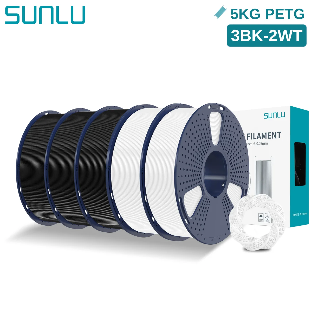 Filament SUNLU PETG Czarny (BLACK)
