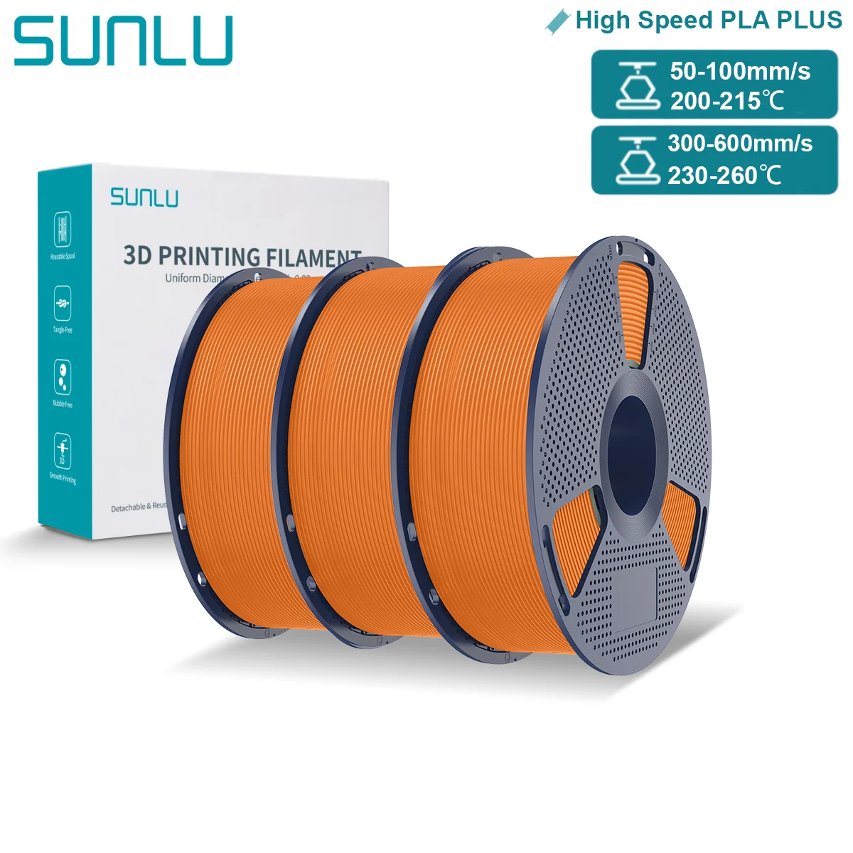 Filament SUNLU PLA Plus High-Speed Pomarańczowy (ORANGE)