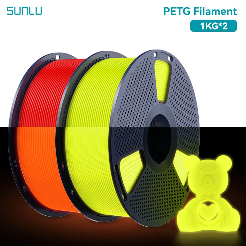 Filament SUNLU PETG Żółty Świecący w ciemności (YELLOW GLOW)