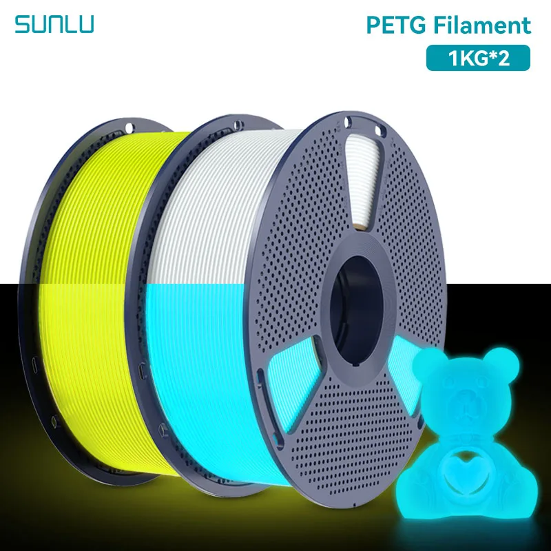 Filament SUNLU PETG Żółty Świecący w ciemności (YELLOW GLOW)