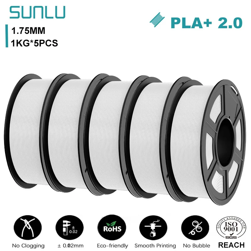 Filament SUNLU PLA Plus Biały (WHITE)