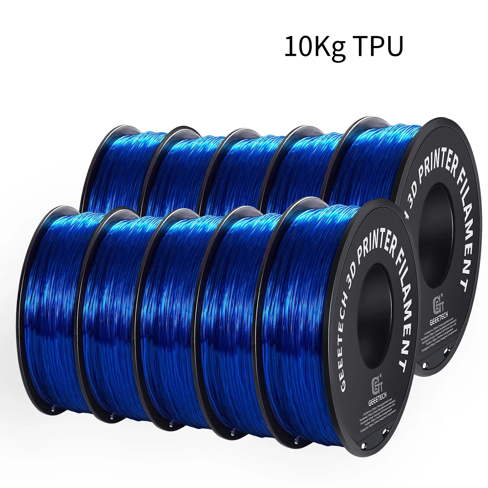 Filament GEEETECH TPU Niebieski Przezroczysty (BLUE TRANSPARENT)