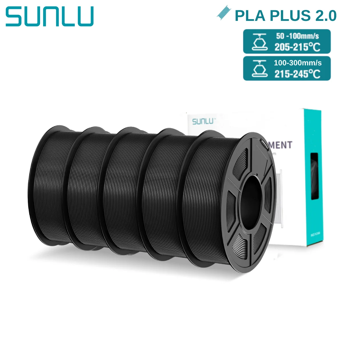 Filament SUNLU PLA Plus Czarny (BLACK)