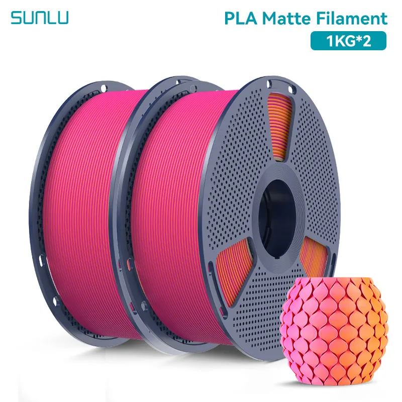 Filament SUNLU PLA Czerwony Dwukolorowy Matowy (RED DUAL MATTE)