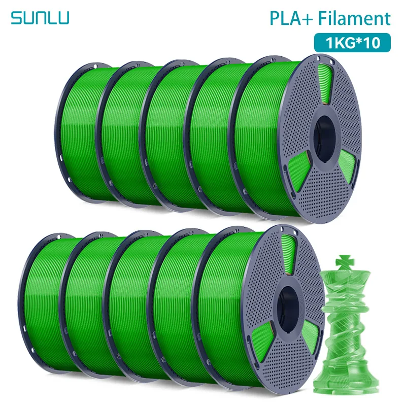 Filament SUNLU PLA Plus Zielony Przezroczysty (GREEN TRANSPARENT)