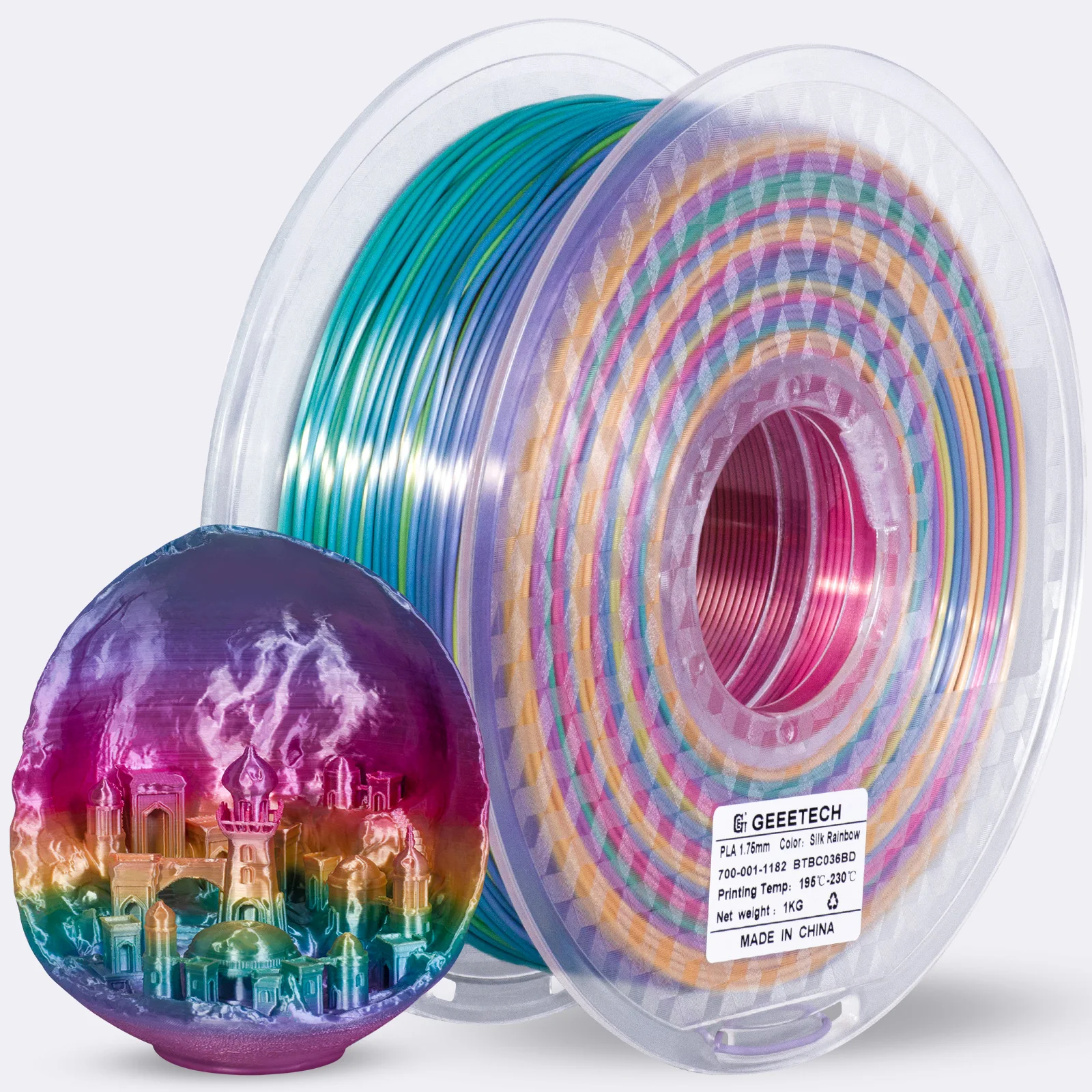 Filament GEEETECH PLA  Tęczowy Jedwabny (RAINBOW SILK)