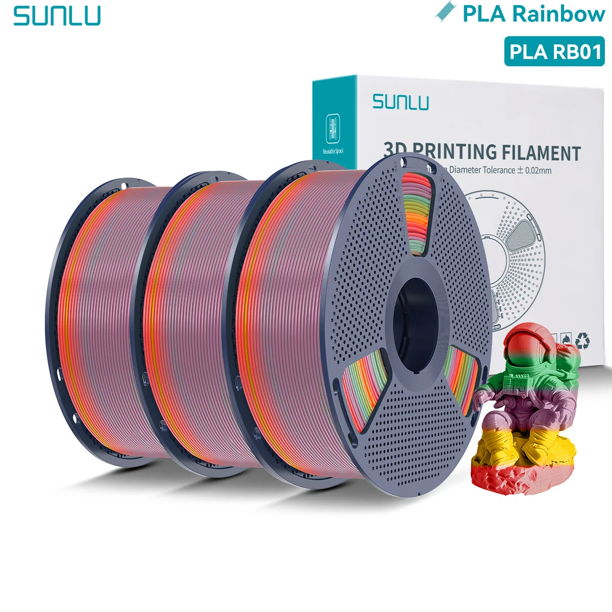 Filament SUNLU PLA  Tęczowy (RAINBOW)