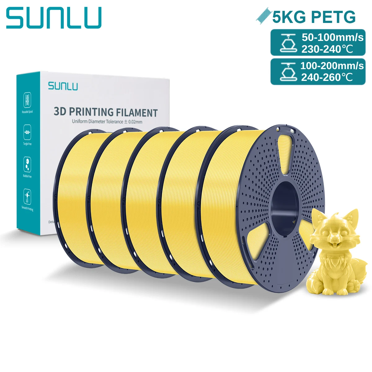 Filament SUNLU PETG Żółty (YELLOW)