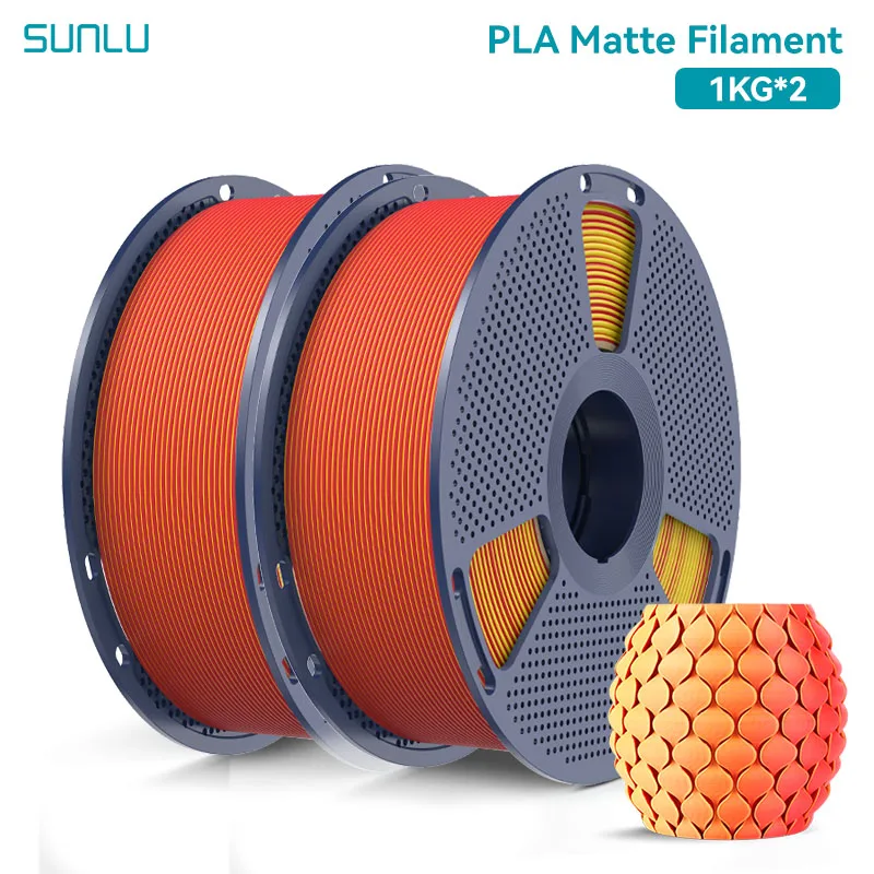 Filament SUNLU PLA Czerwony Dwukolorowy Matowy (RED DUAL MATTE)