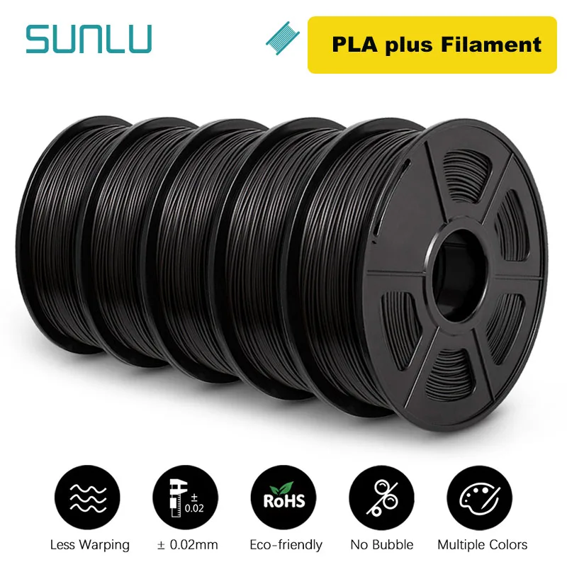 Filament SUNLU PLA Plus Czarny (BLACK)
