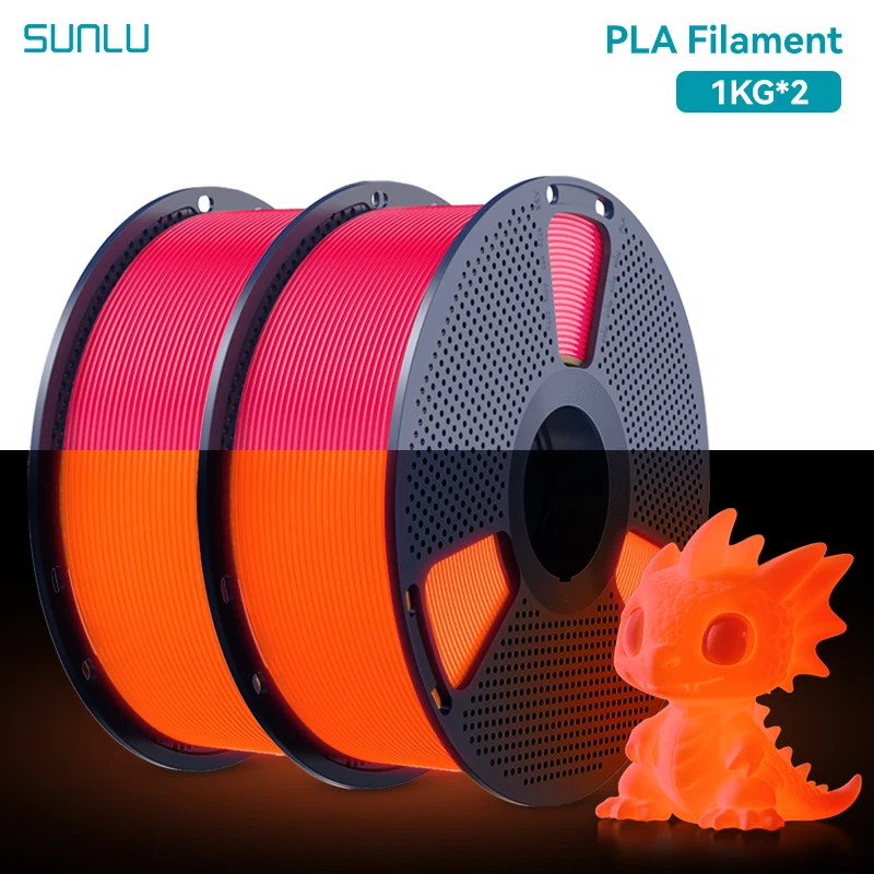 Filament SUNLU PLA Czerwony Świecący w ciemności (RED GLOW)