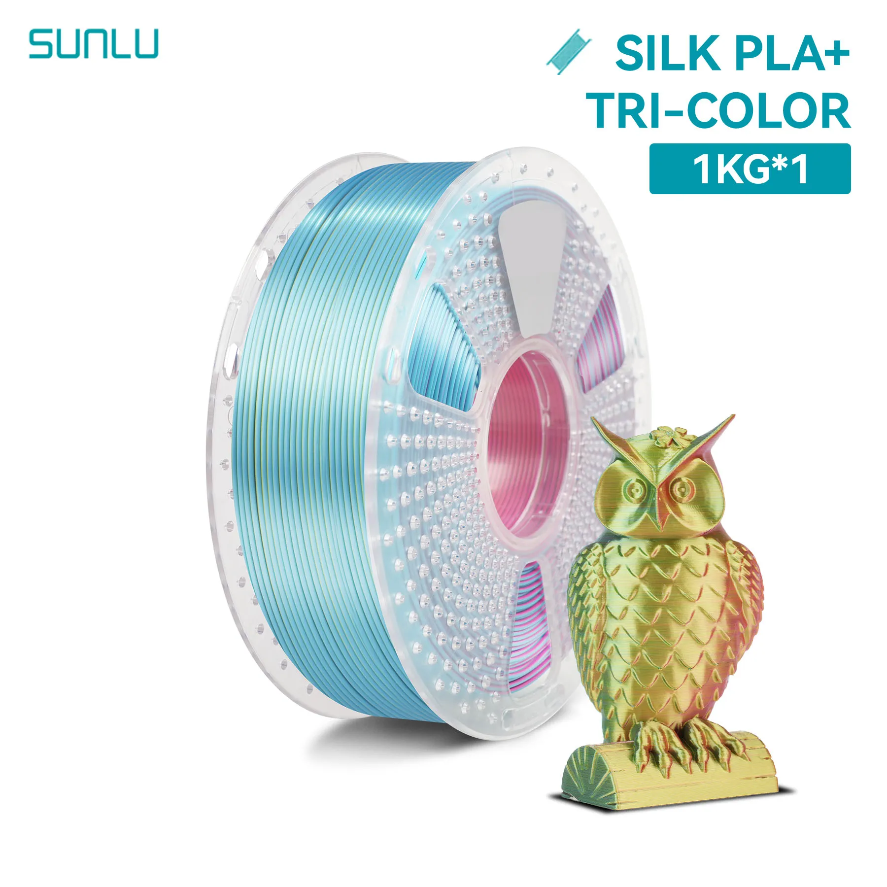 Filament SUNLU PLA Żółty Trójkolorowy Jedwabny (YELLOW TRIPLE SILK)