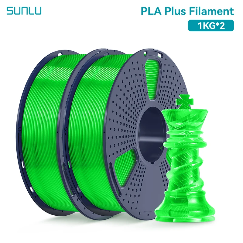 Filament SUNLU PLA Plus Zielony Przezroczysty (GREEN TRANSPARENT)