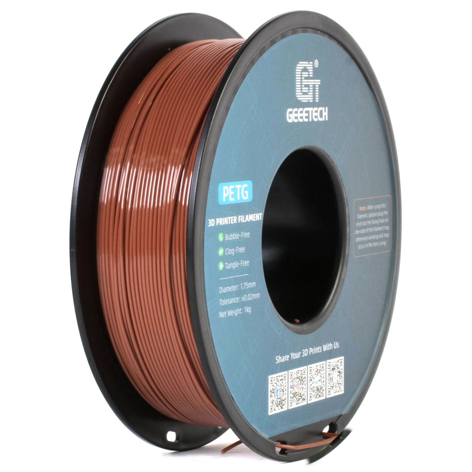 Filament GEEETECH PETG Brązowy (BROWN)