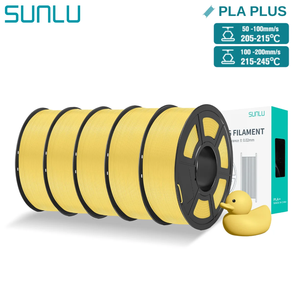 Filament SUNLU PLA Plus Żółty (YELLOW)