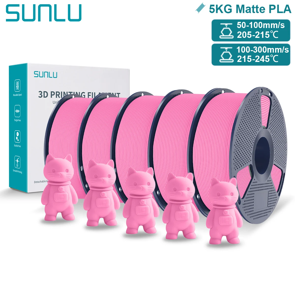 Filament SUNLU PLA Różowy Matowy (PINK MATTE)