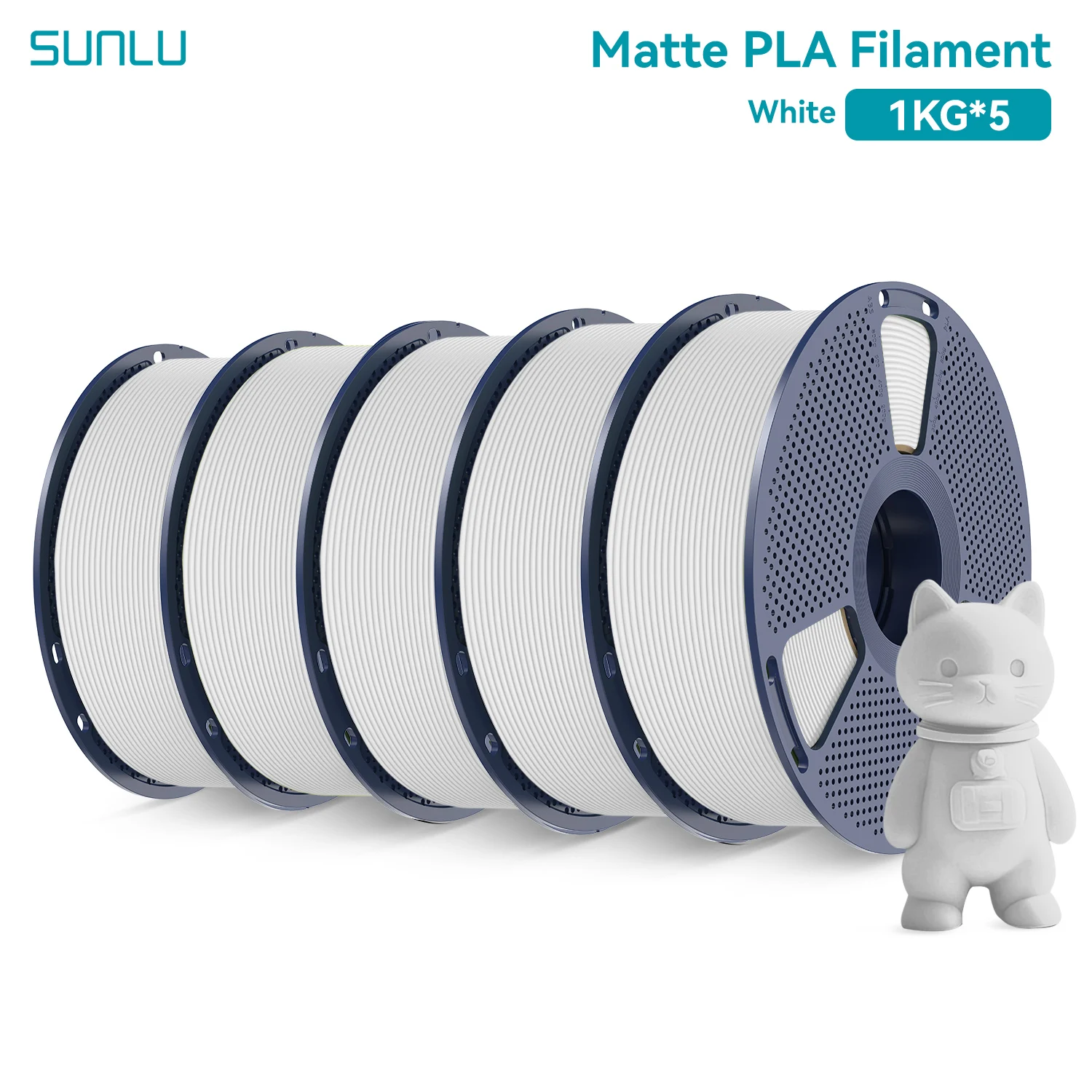 Filament SUNLU PLA Biały Matowy (WHITE MATTE)