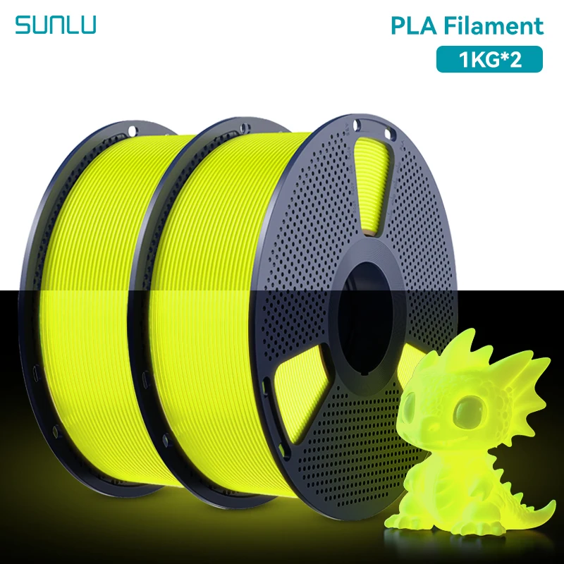 Filament SUNLU PLA Żółty Świecący w ciemności (YELLOW GLOW)