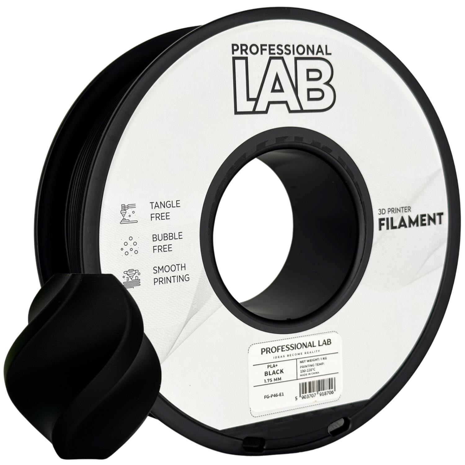 Filament Professional Lab PLA Plus Czarny (BLACK)