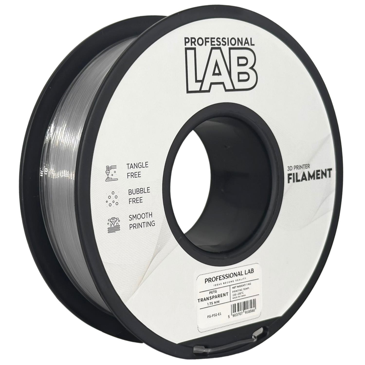 Filament Professional Lab PETG Naturalny Przezroczysty (NATURAL TRANSPARENT)