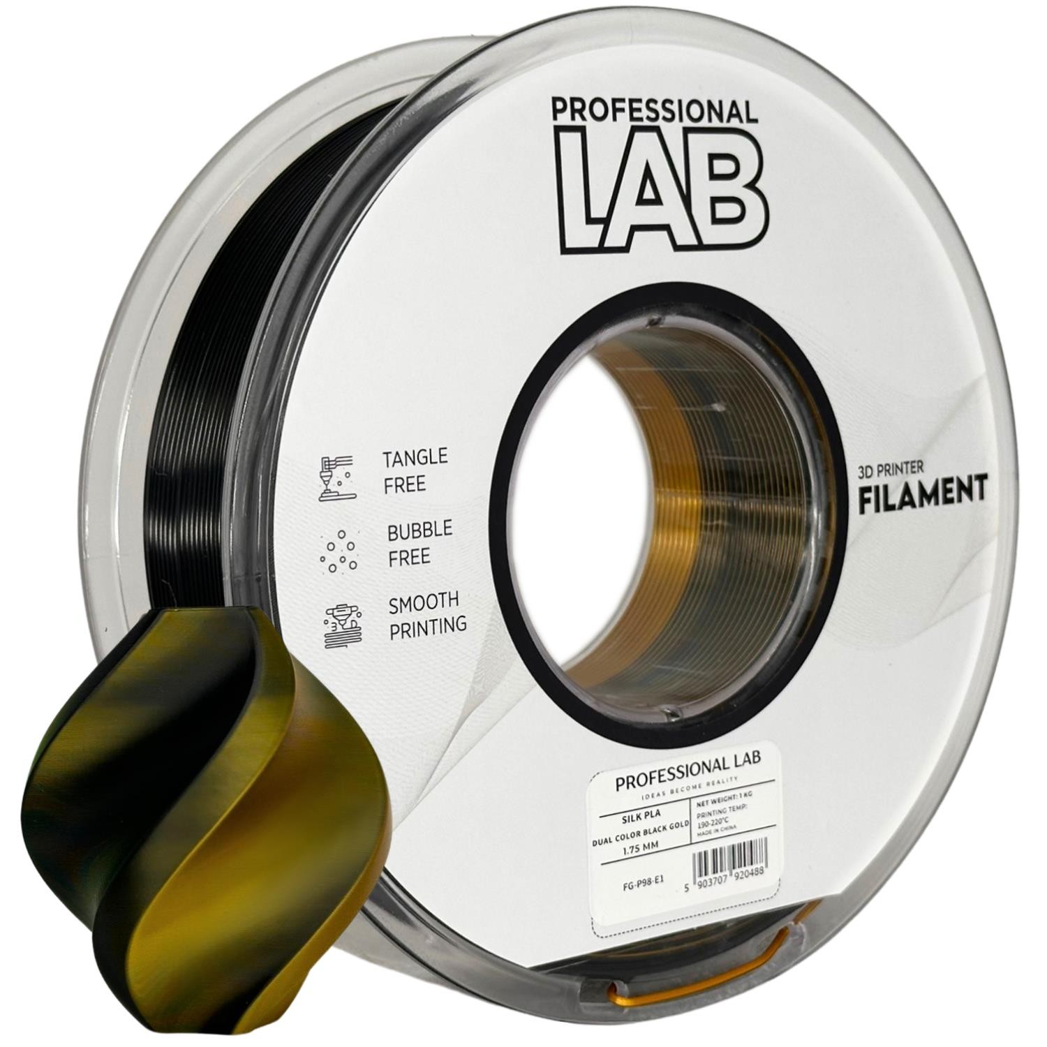 Filament Professional Lab PLA Złoty Dwukolorowy Jedwabny (GOLD DUAL SILK)