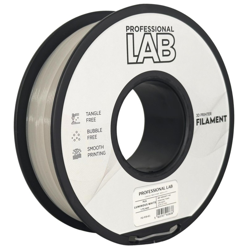 Filament Professional Lab PLA Biały Świecący w ciemności (WHITE GLOW)