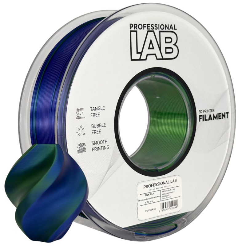 Filament Professional Lab PLA Niebieski Trójkolorowy Jedwabny (BLUE TRIPLE SILK)