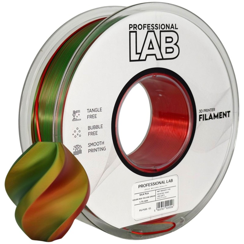 Filament Professional Lab PLA Zielony Trójkolorowy Jedwabny (GREEN TRIPLE SILK)