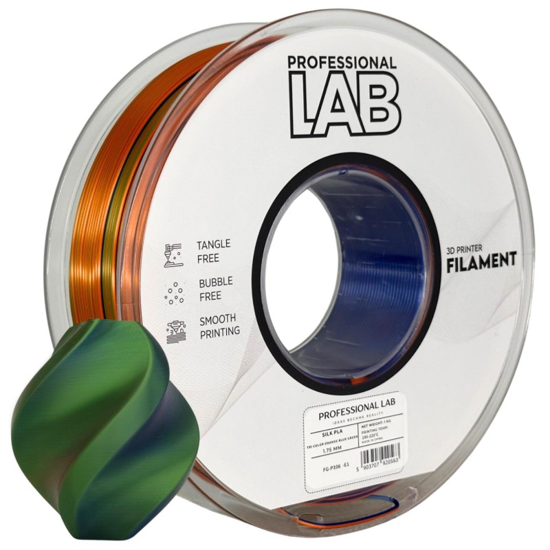 Filament Professional Lab PLA Niebieski Trójkolorowy Jedwabny (BLUE TRIPLE SILK)