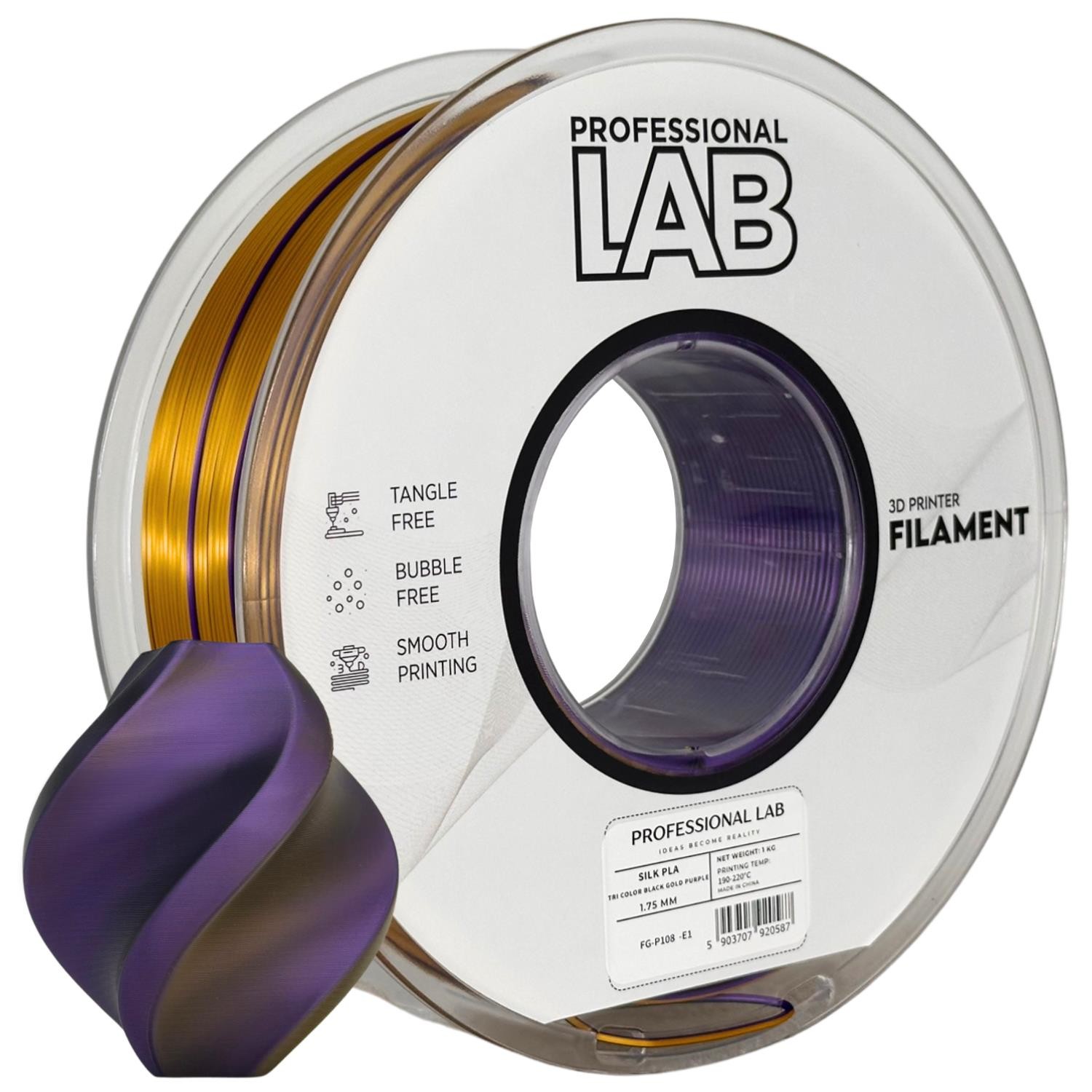 Filament Professional Lab PLA Fioletowy Trójkolorowy Jedwabny (PURPLE TRIPLE SILK)