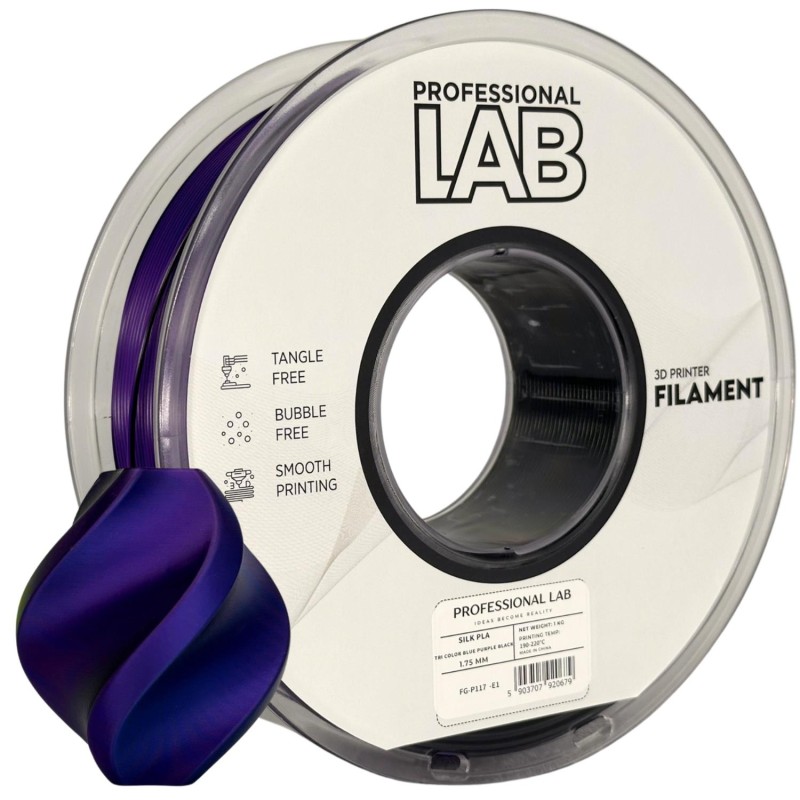 Filament Professional Lab PLA Niebieski Trójkolorowy Jedwabny (BLUE TRIPLE SILK)