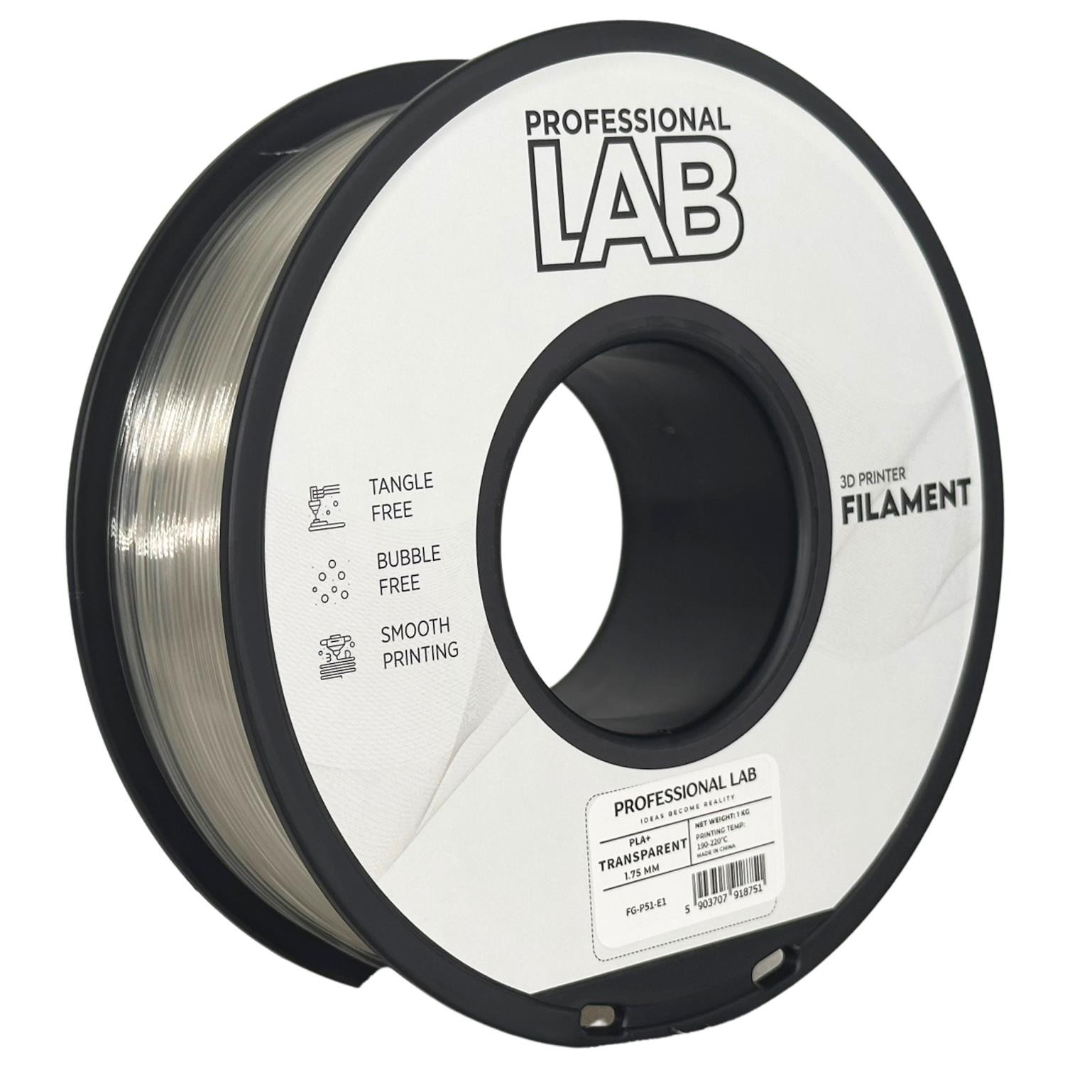Filament Professional Lab PLA Plus Naturalny Przezroczysty (NATURAL TRANSPARENT)